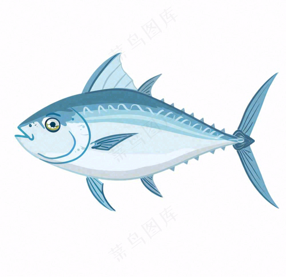 海洋鱼类海鲜卡通插画免抠