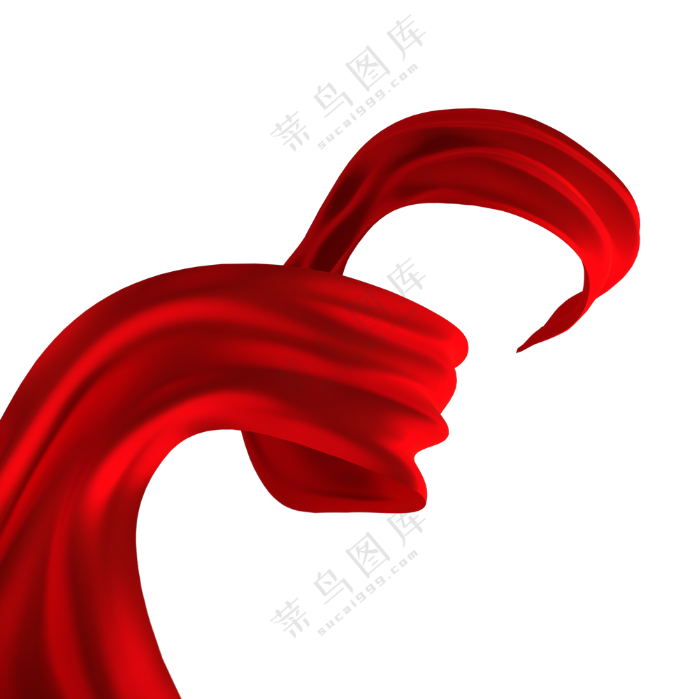 缠绕飞舞着的红色绸子免抠图片素材