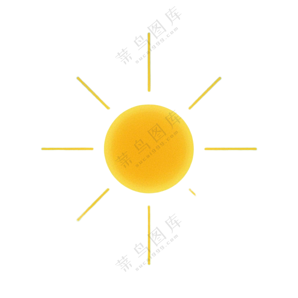 太阳黑白简笔画春分免扣图