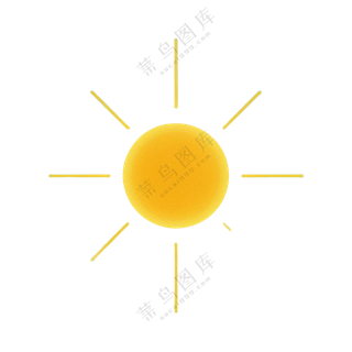 太阳黑白简笔画春分免扣图