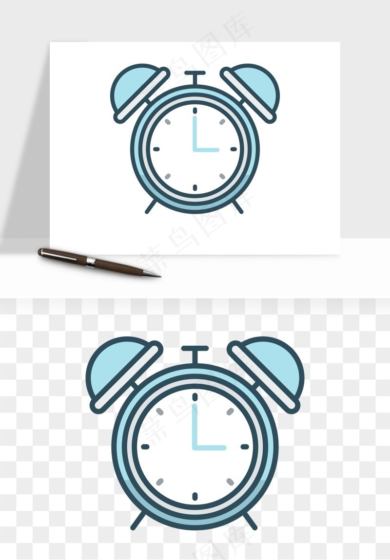 卡通手绘闹钟钟表png免抠