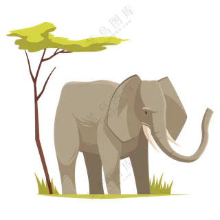 卡通动物大象
