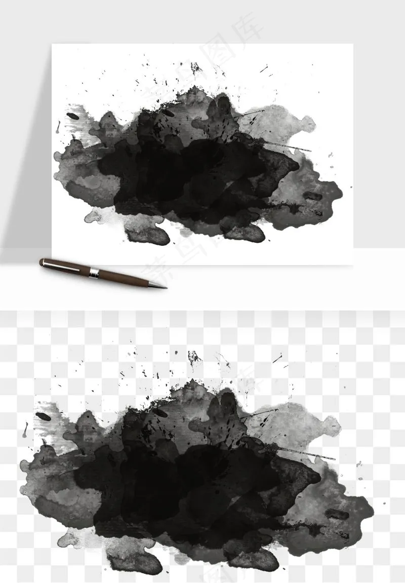 墨迹水墨圆圈圆环边框