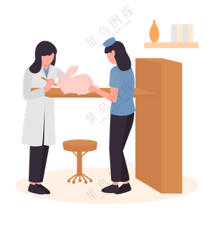 宠物医院治疗场景插图 (1)