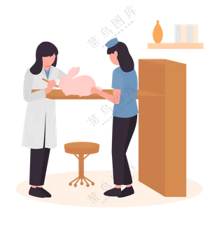 宠物医院治疗场景插图 (1)