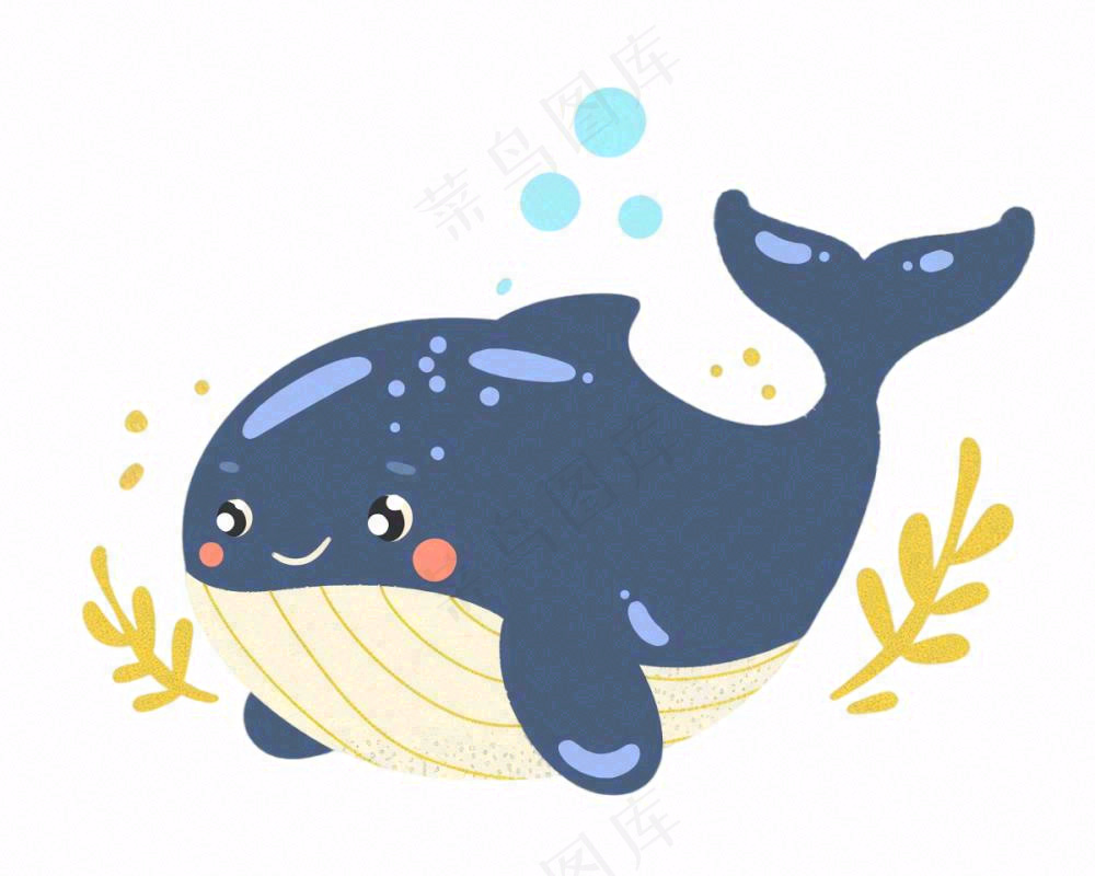 海豚海洋生物动物卡通插画免抠