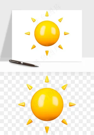 立体天气图标png免抠