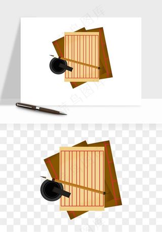 笔墨纸砚文房四宝png免抠