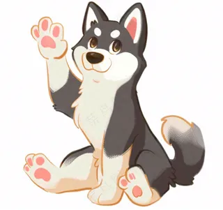 小狗宠物动物卡通插画免抠