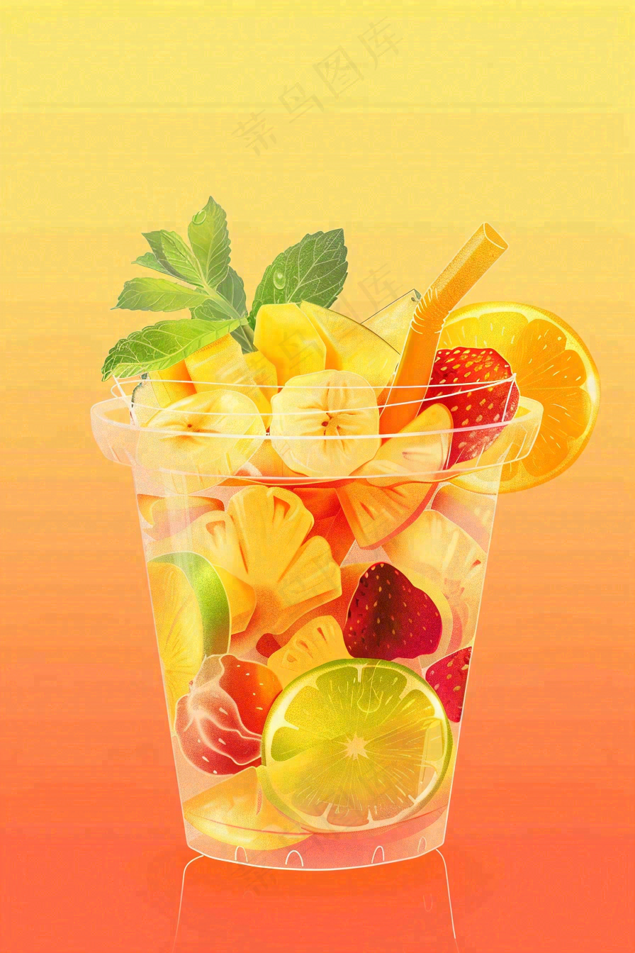 夏日饮品饮料清凉背景