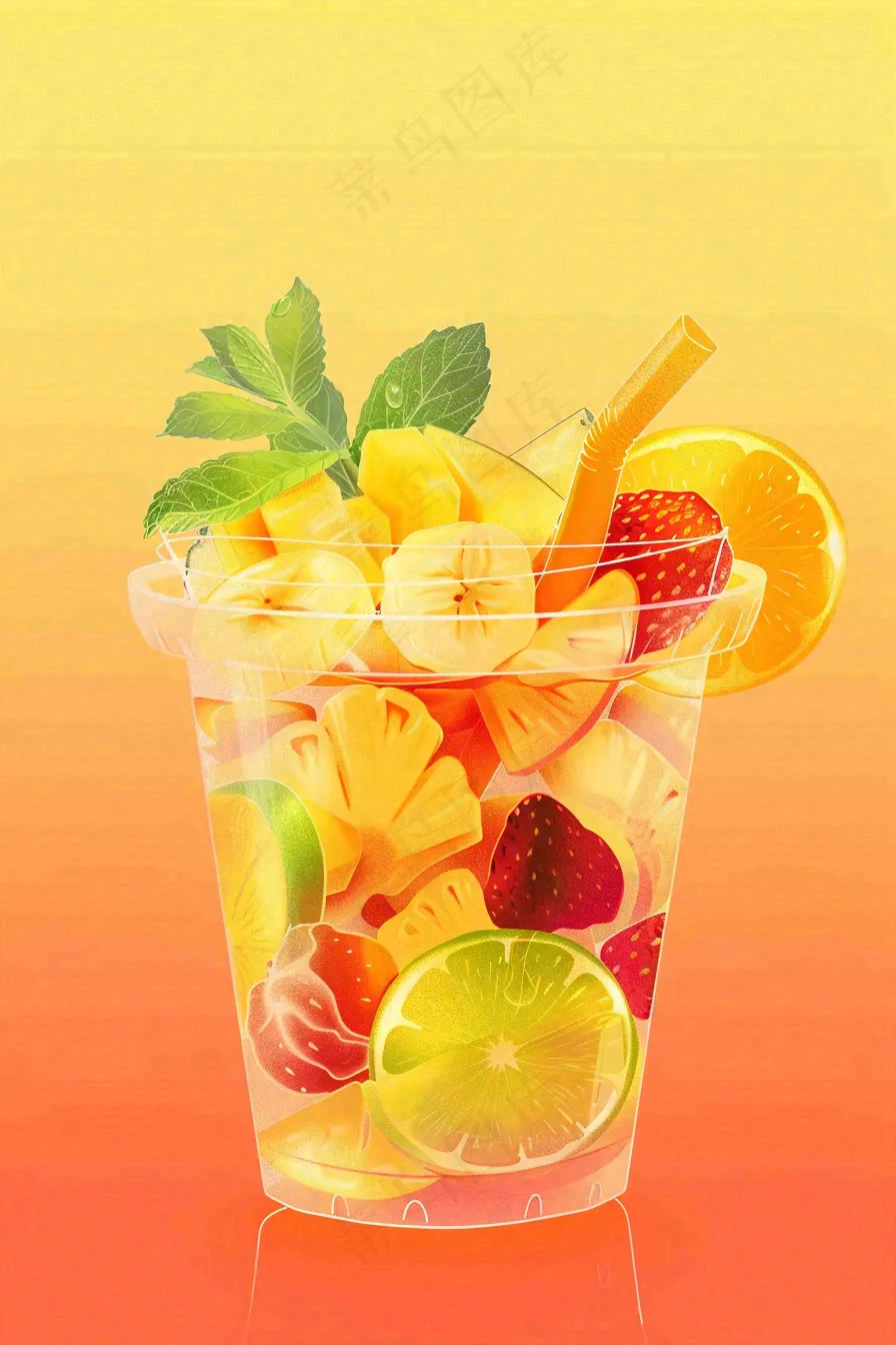 夏日饮品饮料清凉背景