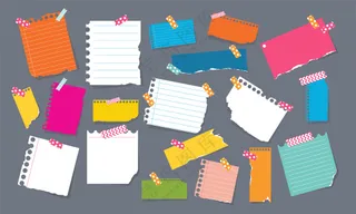 卡通逼真便签纸素材