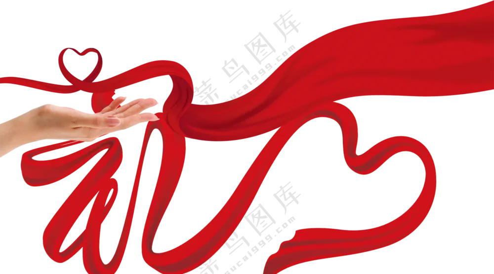 手势与创意红绸子免抠PNG图片素材