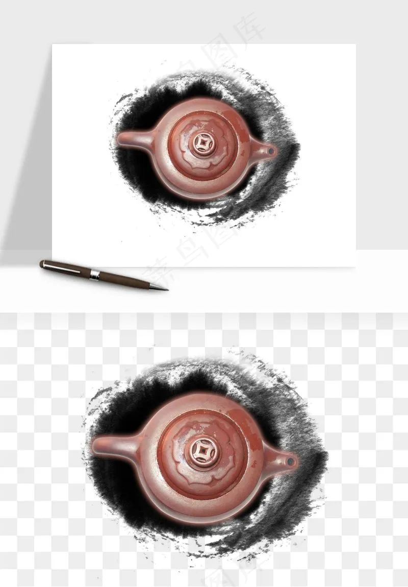 中国风茶壶茶几png免抠图