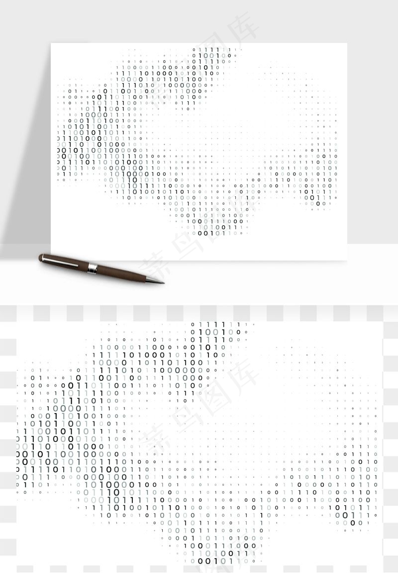 科技几何点线数字装饰png免抠