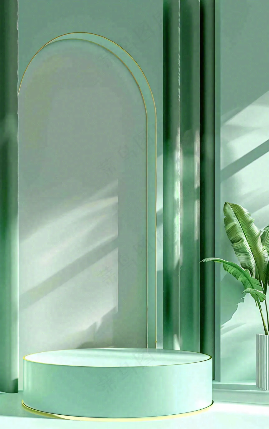 美妆护肤3d展台清新背景