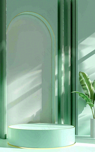 美妆护肤3d展台清新背景