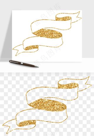 金色植物花环边框png免抠