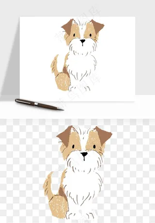 手绘狗狗宠物png免抠