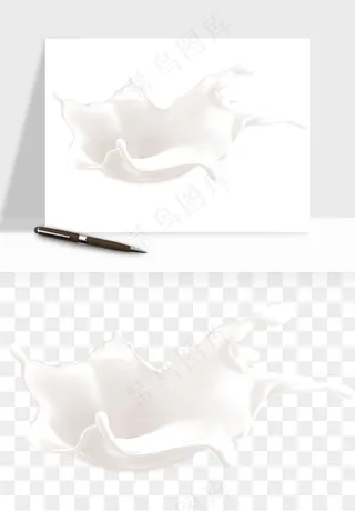 飞溅的牛奶牛奶杯元素png免抠