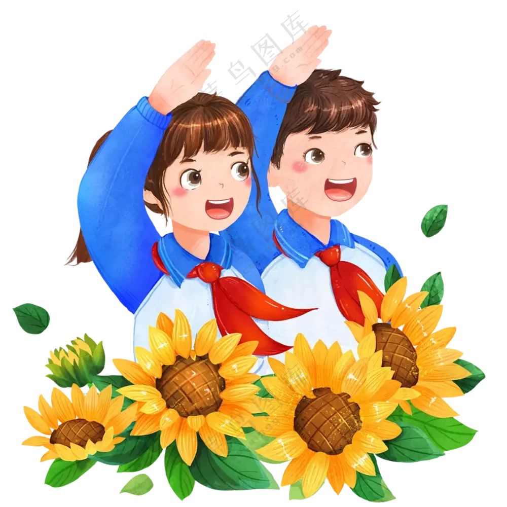 戴红领巾的少先队员