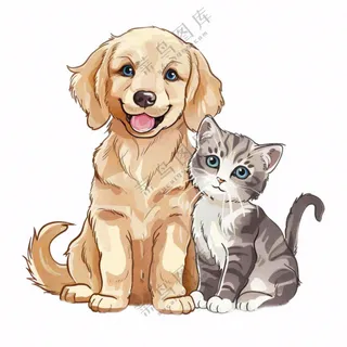 猫狗朋友萌宠宠物动物免抠