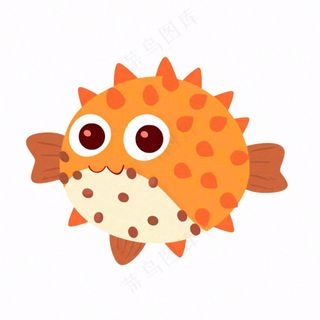 海洋鱼类海鲜卡通插画免抠