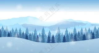 蓝色冰雪世界卡通图片