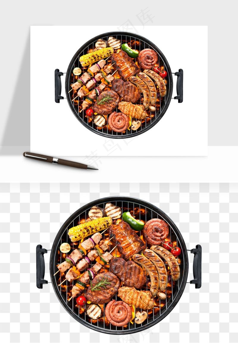 实物烧烤烤肉美食png免抠