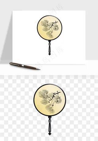 古风扇子元素png免抠