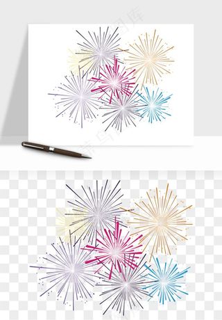 卡通烟花烟火礼花png免抠