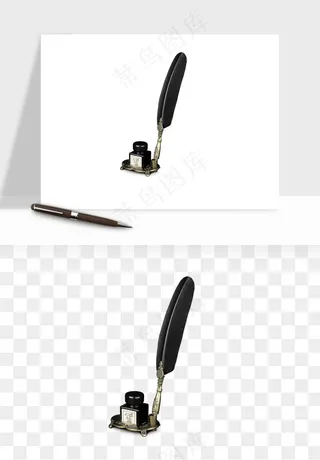 复古羽毛笔png免抠