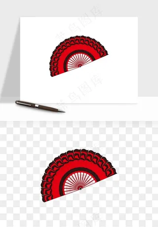 古风扇子元素png免抠