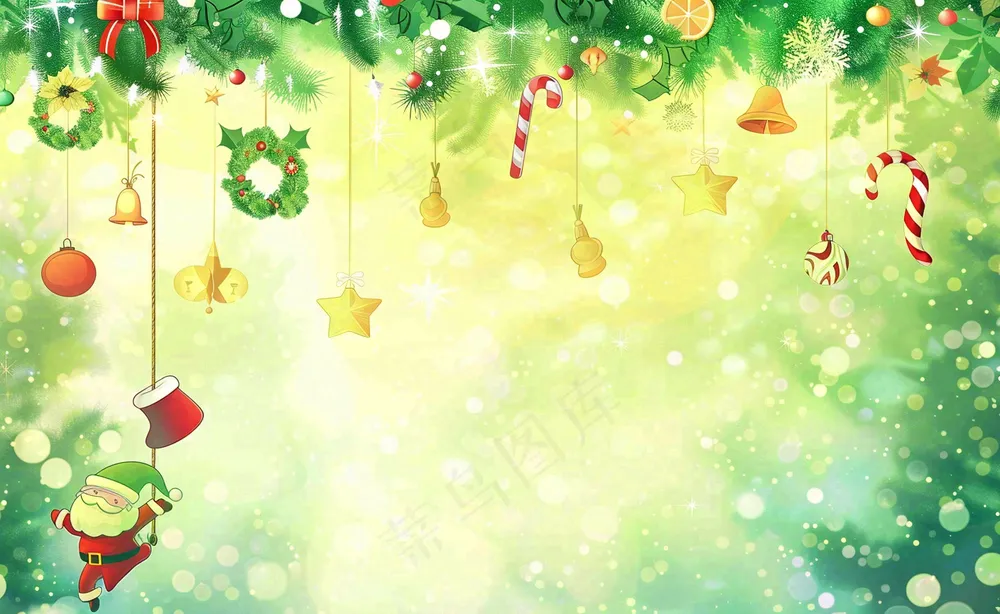 圣诞节卡通插画背景