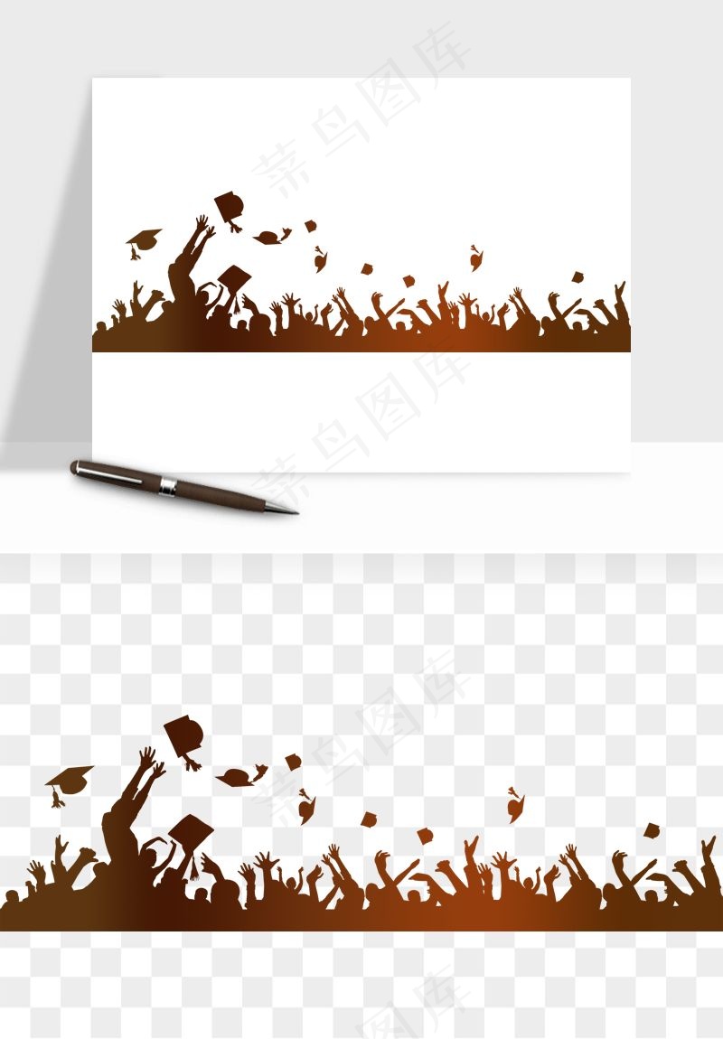 毕业季同学青春人物剪影png免抠