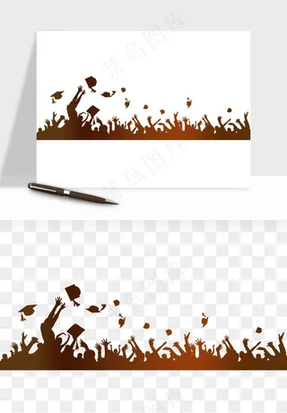 毕业季同学青春人物剪影png免抠