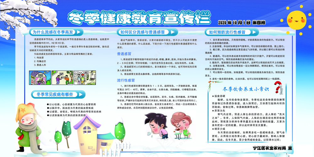 冬季健康教育宣传栏