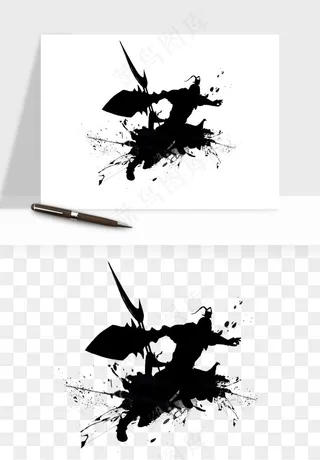 水墨江湖侠客武侠剪影png免抠