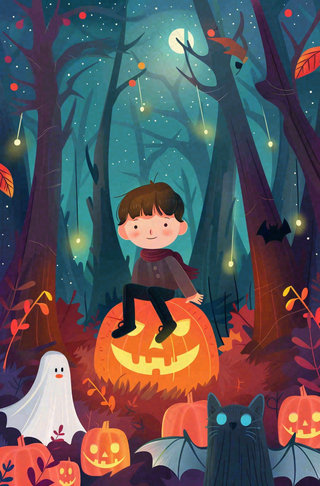 万圣节南瓜灯捣蛋恐怖背景