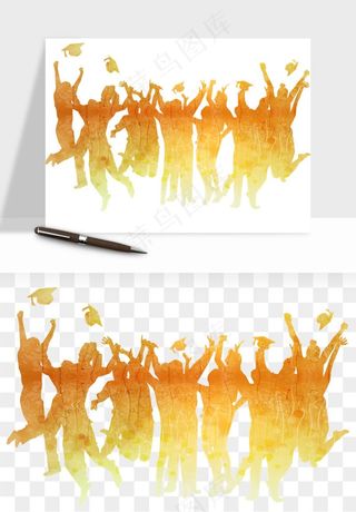 毕业季同学青春人物剪影png免抠