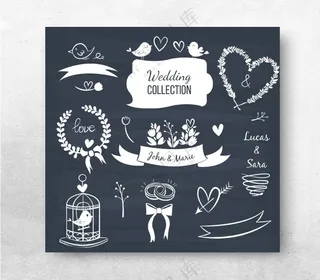 白色婚礼元素小鸟AI