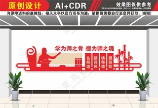 教师办公室文化墙校园文化墙CDR