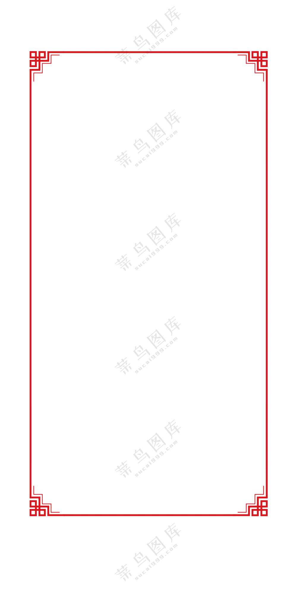 红色古典传统花角边框免抠图片素材