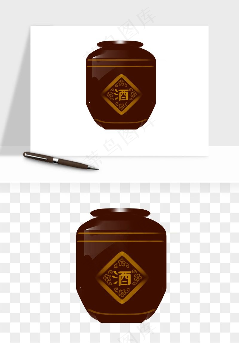 酒坛酒瓶酿酒酒缸png免抠