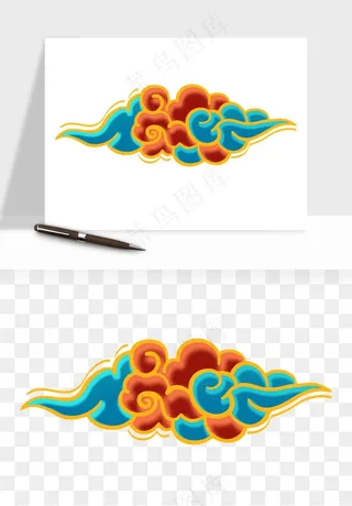 国潮敦煌云纹祥云云彩png免抠