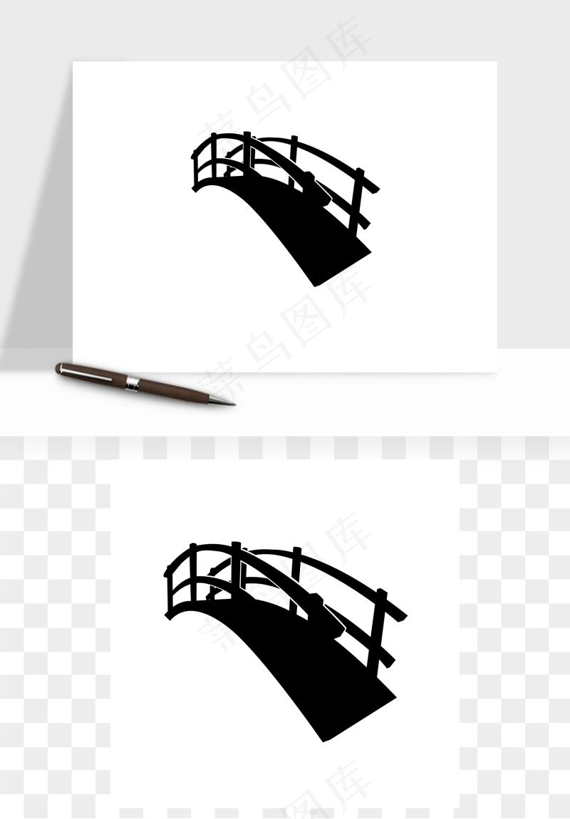 拱桥剪影矢量