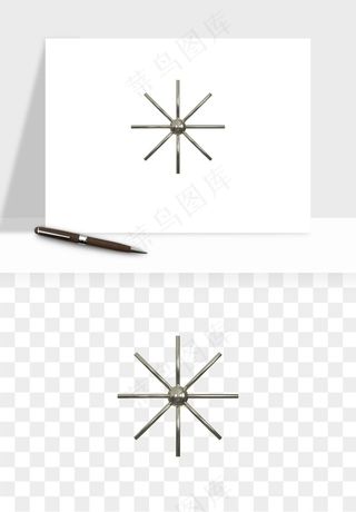 立体潮流金属质感小装饰png免抠