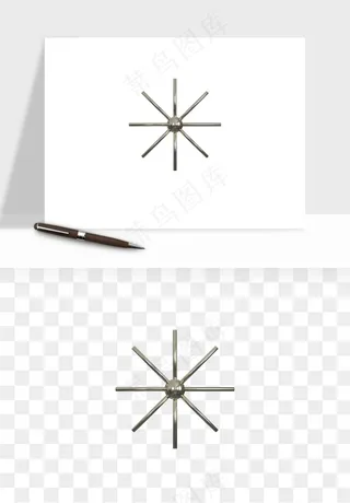 立体潮流金属质感小装饰png免抠