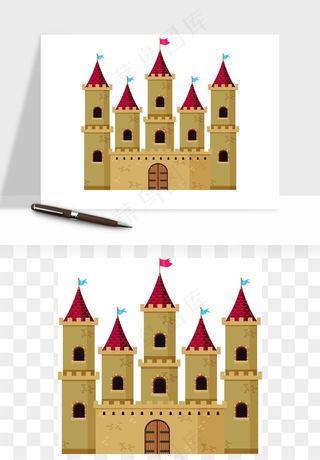 手绘城堡矢量