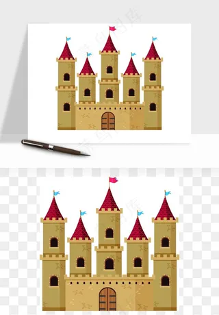 手绘城堡矢量